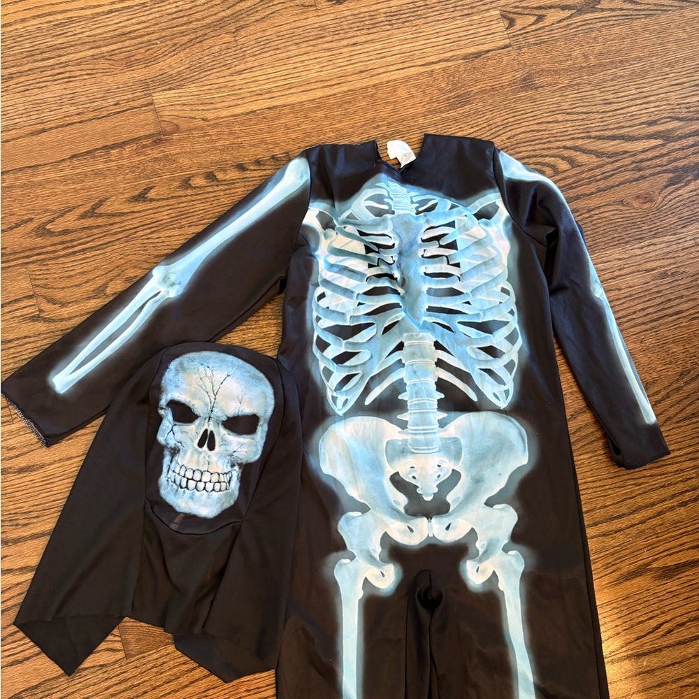 Kids Skeleton Costume with Blue Accents